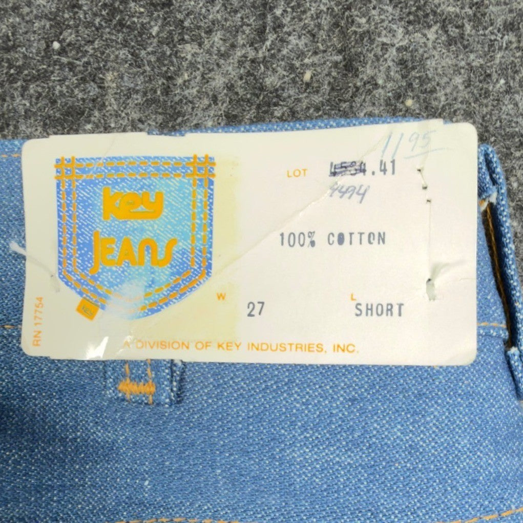 Key Jeans Vintage 70s Denim Pants Dept 27 Blue Cotton Deadstock NEW - take2supply