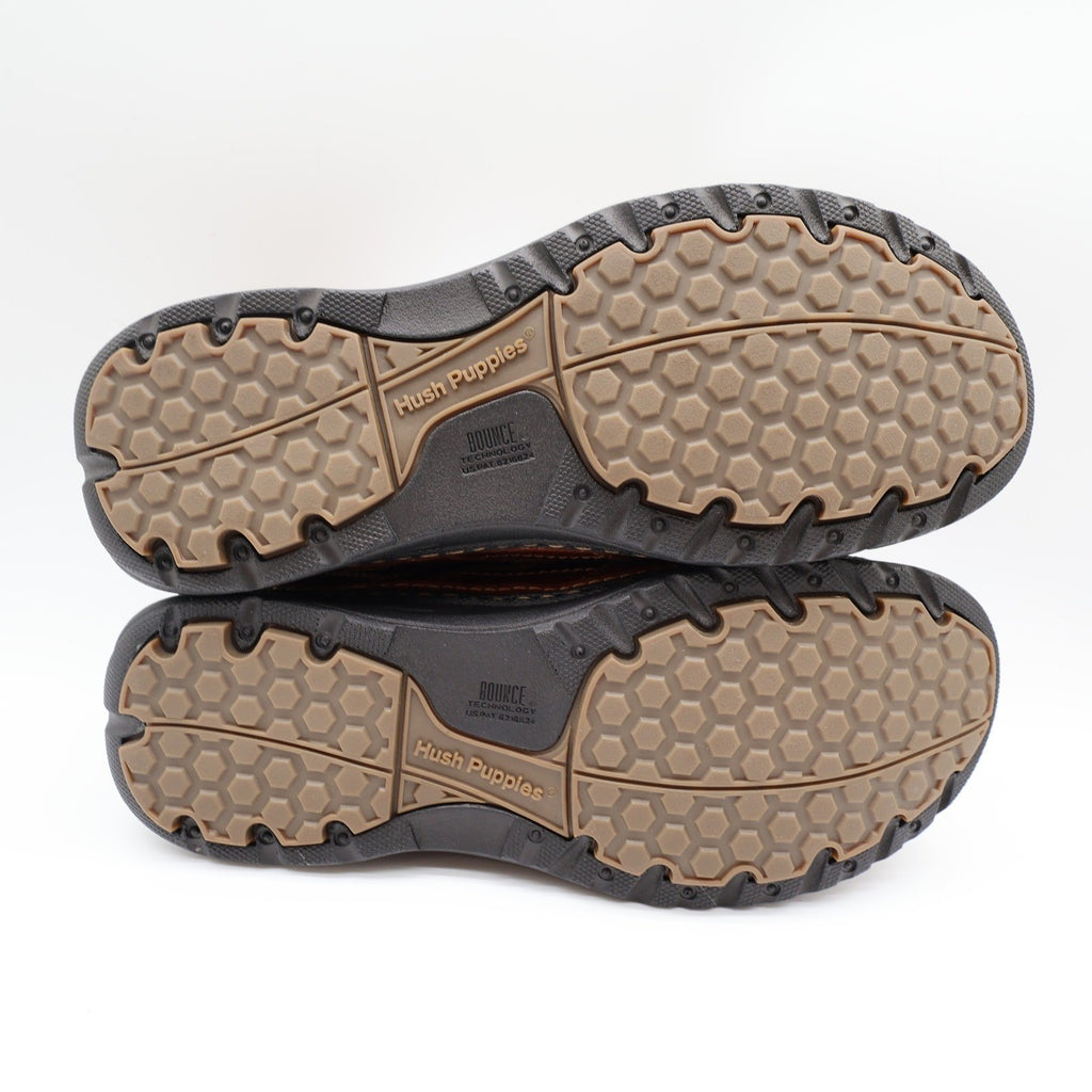 Hush Puppies Pathway Mens 10.5 Tan Grained Leather Bounce Comfort Oxford Shoes - take2supply