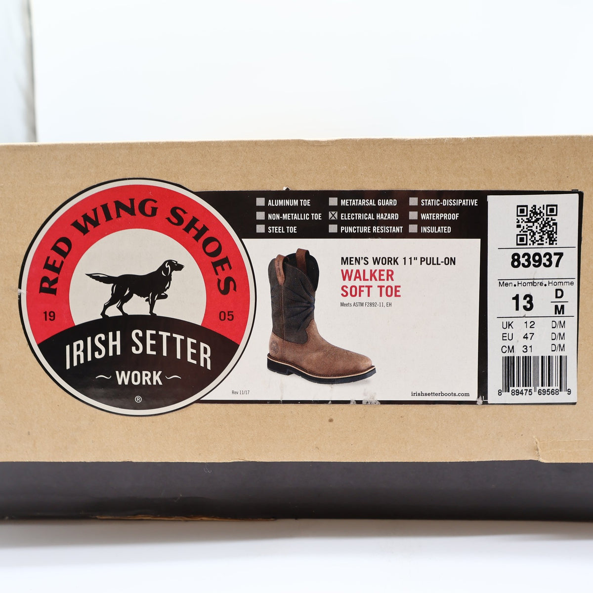 Irish Setter Red Wing Mens 13 D Walker Leather Soft Toe Pull On Work Boots 83937 - take2supply