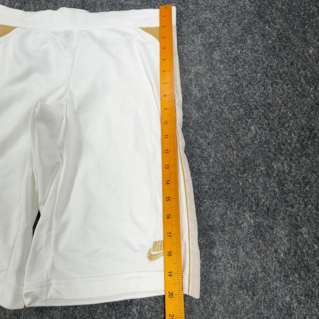 Nike Y2K Dri-FIT Athletic Shorts Womens Small White Gold 238735-100 NWT - take2supply