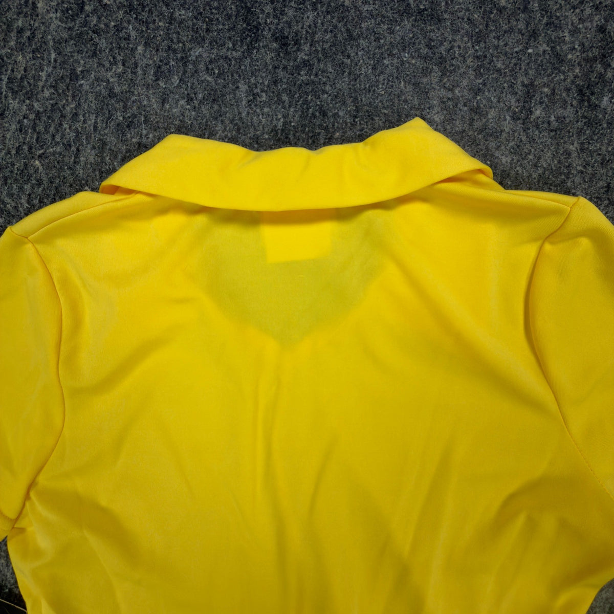 Byer California Vintage 90s Crop Polo Top Womens M Yellow Polyester NWT - take2supply