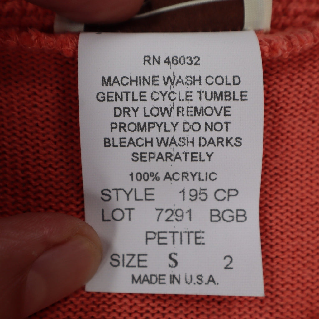 Company Collection Tank Top Women Petite S Coral Pink Knit Shell USA Made NWT - take2supply