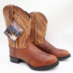 Old West 1936 Western Boots Kids 3.0 Brown Leather NWT - take2supply
