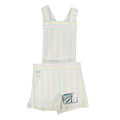 Maverick Vintage 80s Striped Shortalls Girls 4 Reg White Pastel NWT Deadstock - take2supply