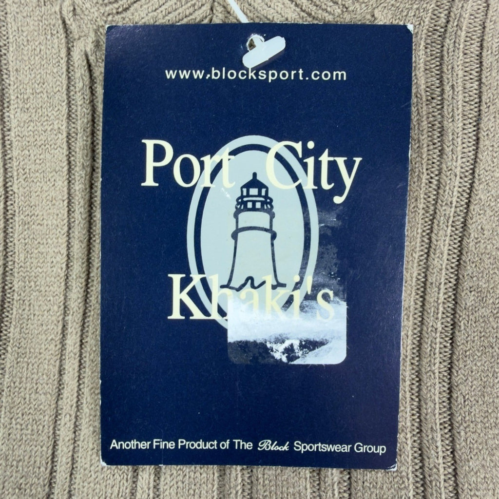 Port City Khaki's V-Neck Sweater Vest Mens L Tan Acrylic NWT Deadstock - take2supply
