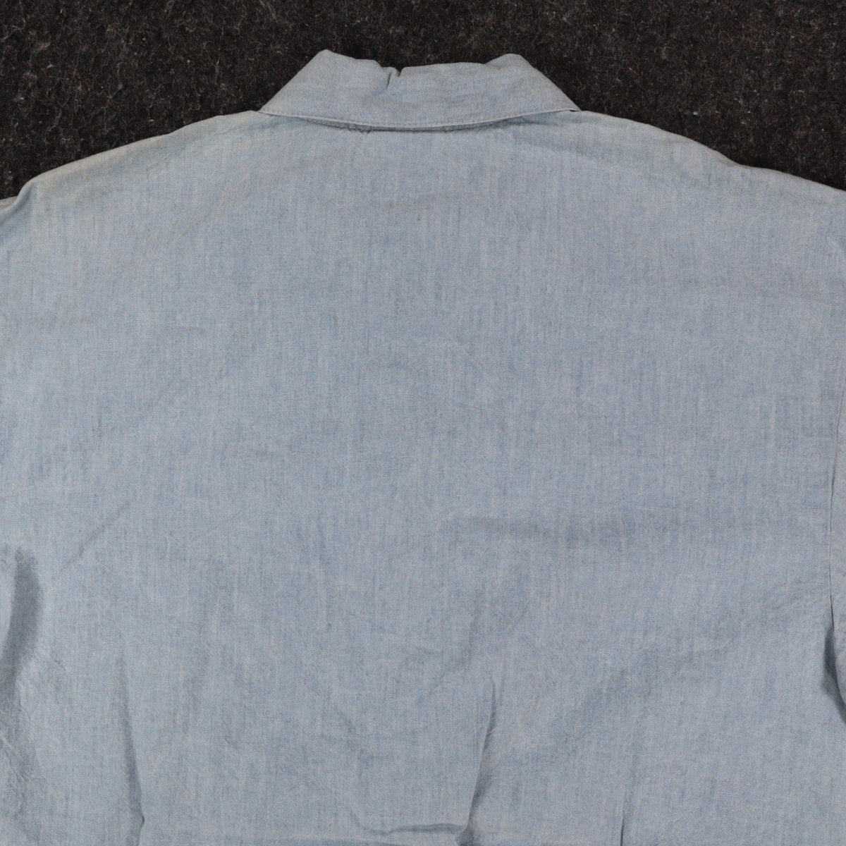 New Expressions Ruffle Shirt Womens M Vintage 80s Light Blue Cotton Boxy USA - take2supply