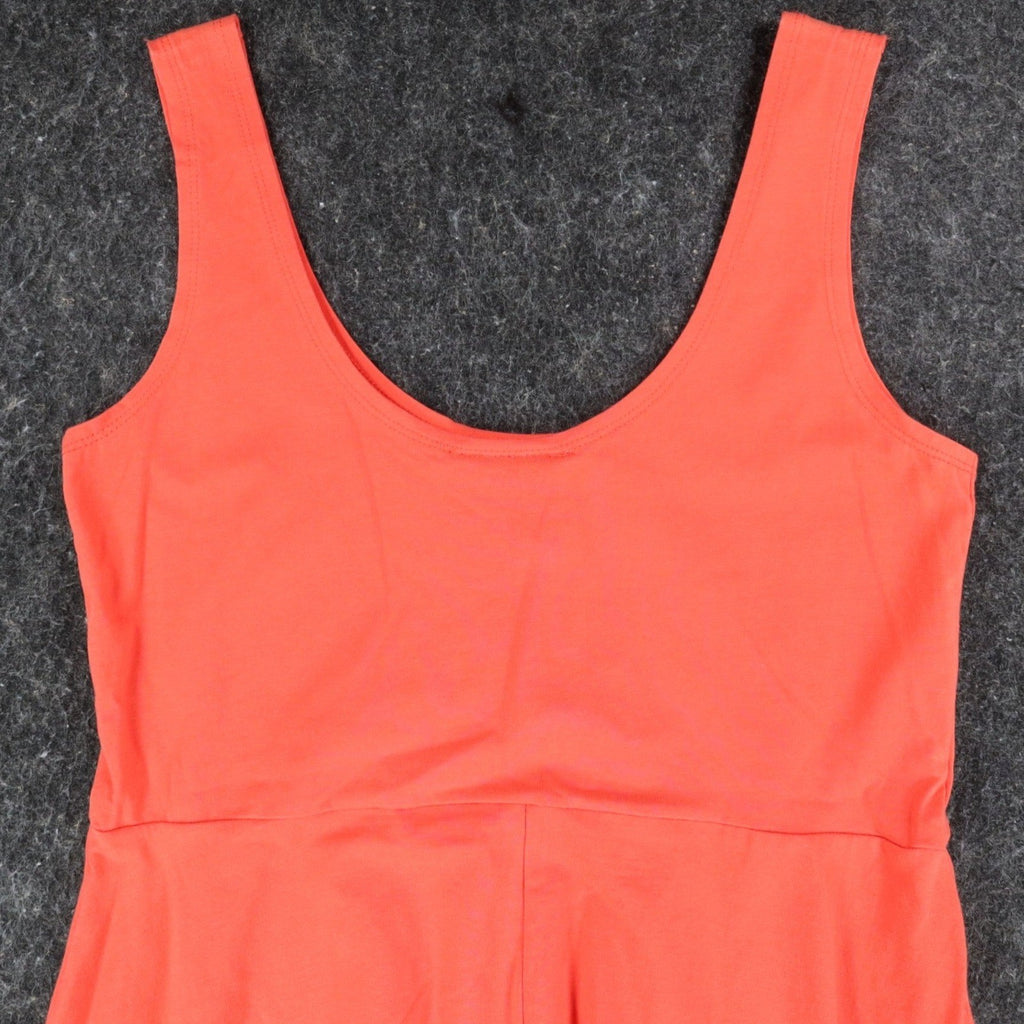 Angie Dress Large L NWT Orange Cotton Spandex Fit Flare Sleeveless C795 - take2supply