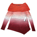 Tribal Asymmetrical Top Womens XL Tawny Red Ombre Space Dye Cowl Neck NEW - take2supply