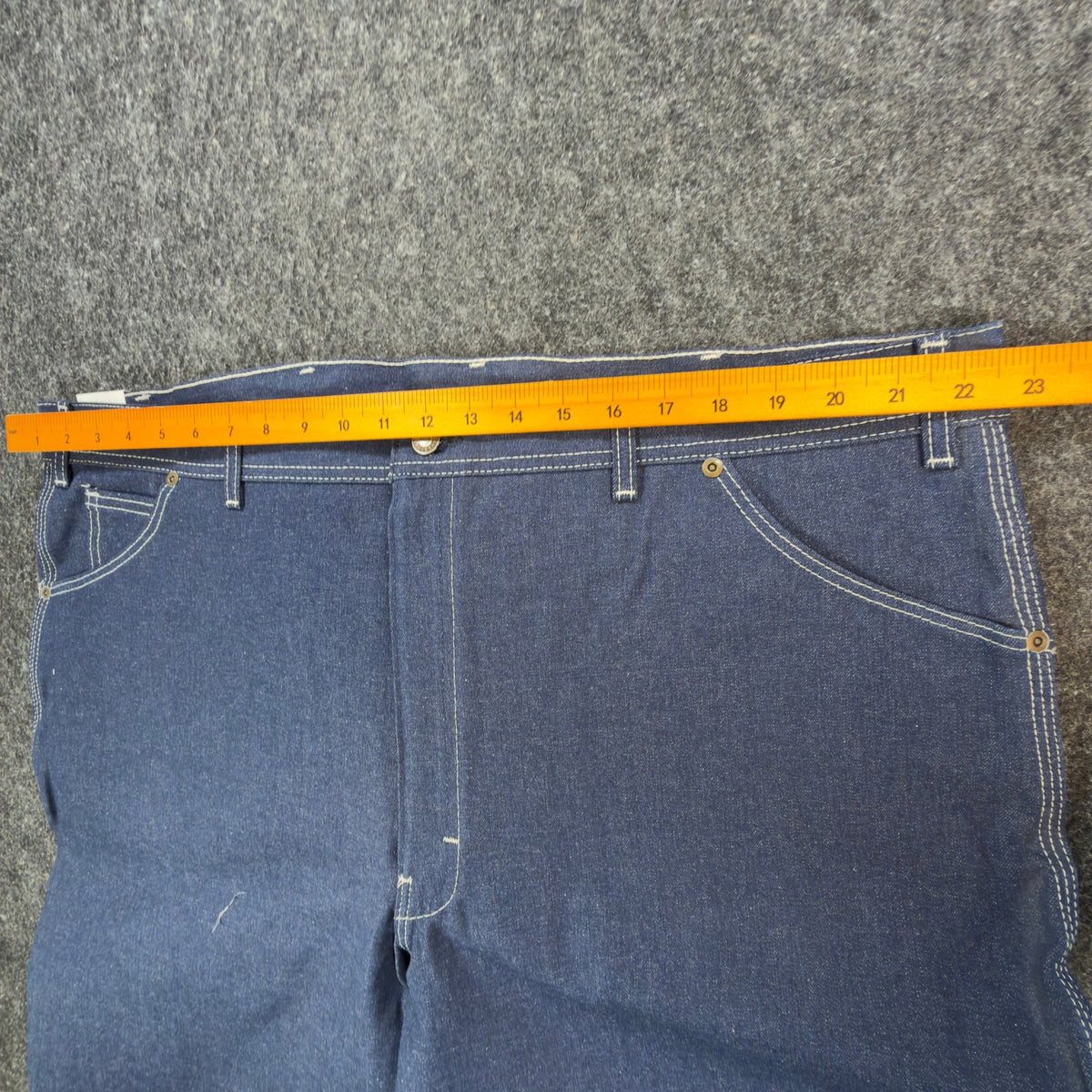 KEY Vintage 90s Dungaree Jeans Mens 44x32 USA Made Blue Denim NWT - take2supply