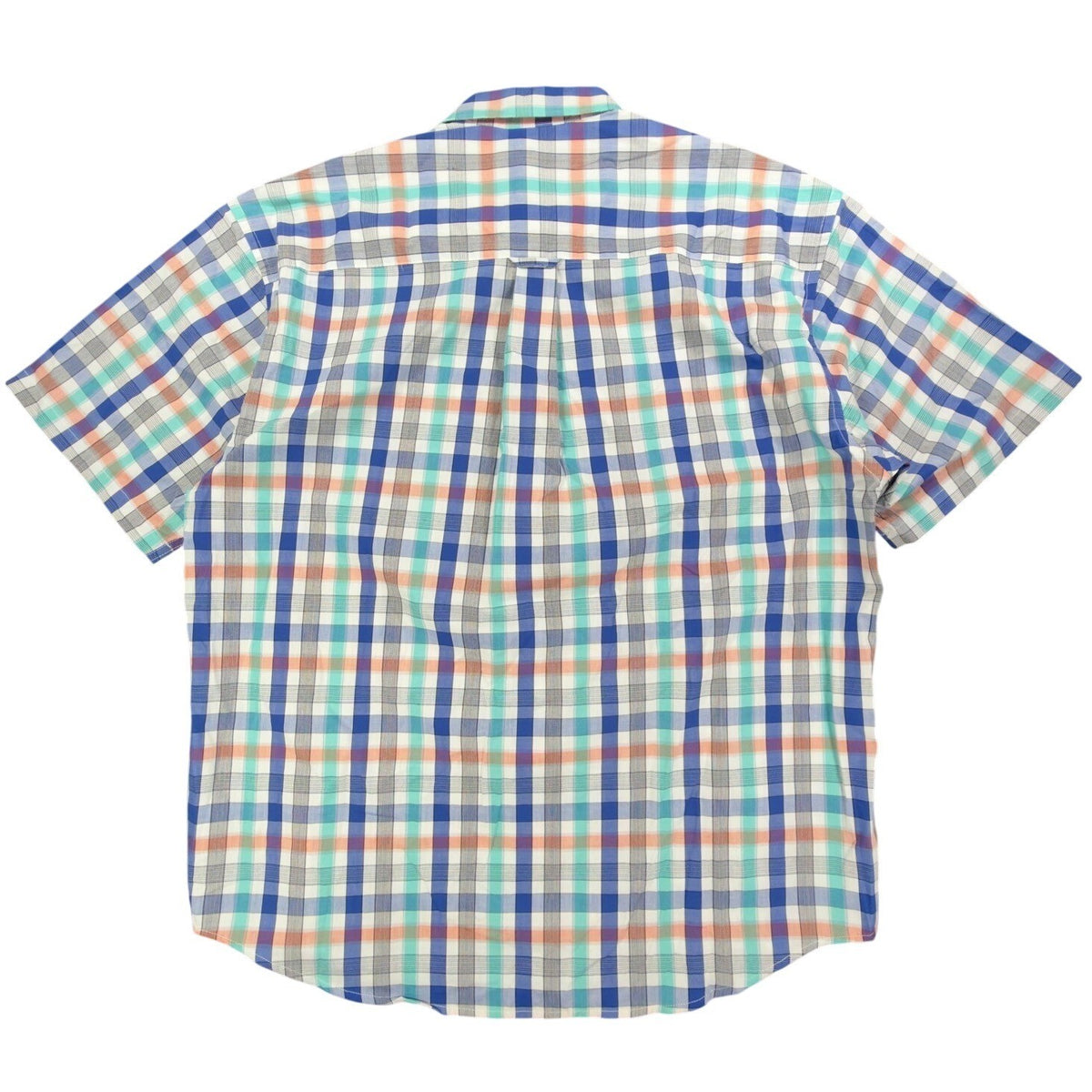 Cotton Traders Plaid Short Sleeve Button Down Men XL Royal Cotton New - take2supply