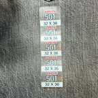 Levi's 501 Original Fit Jeans Mens 32x36 Gray Denim Straight Leg NWT C109 - take2supply