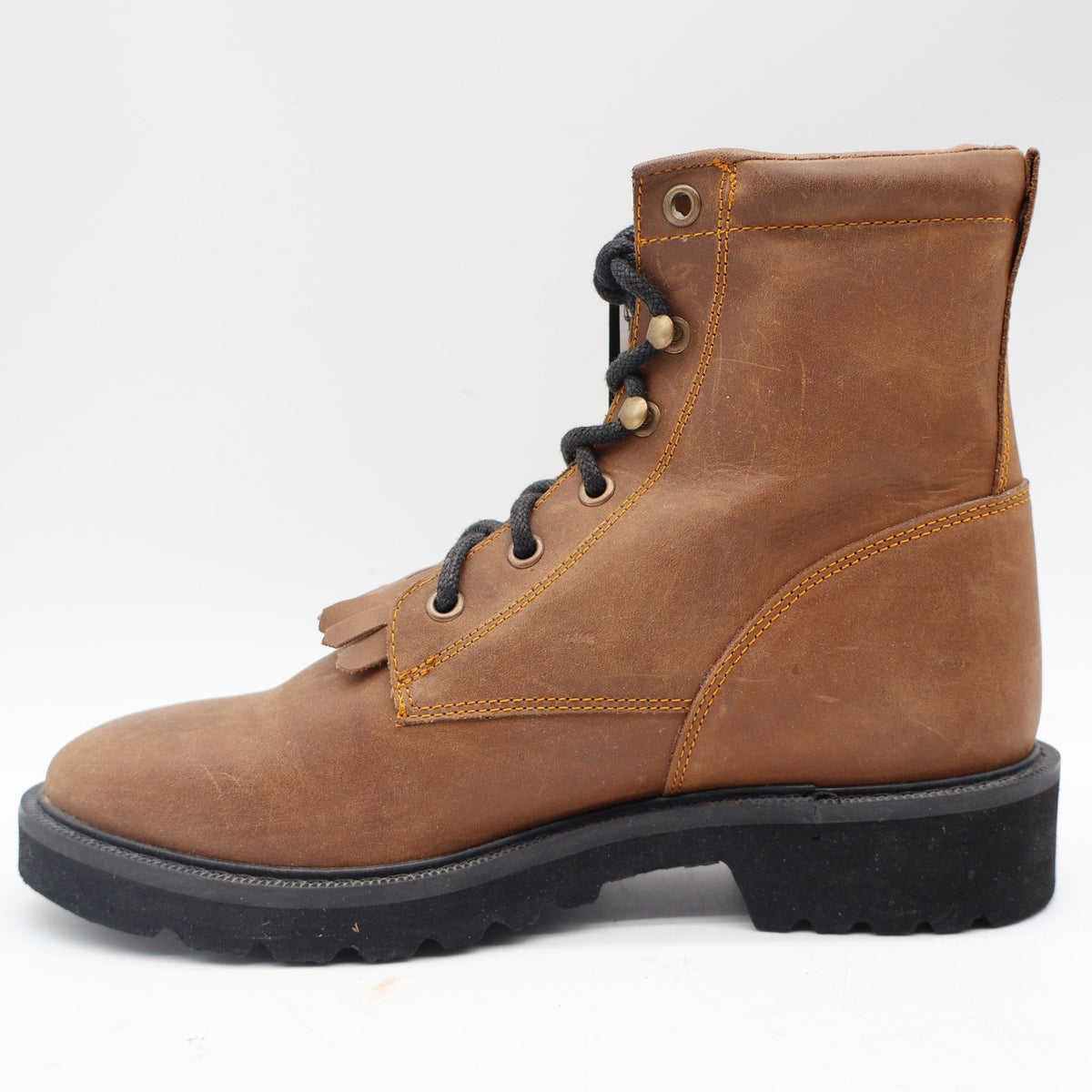 Double-H Boots Packer Work Boots Womens 5.5 D Vintage 90s Brown Leather DH 925Y - take2supply