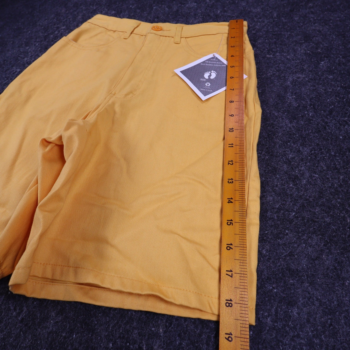 Hang Ten Shorts Womens 3/4 Vintage 90s Yellow Cotton High Rise Made in USA NOS - take2supply