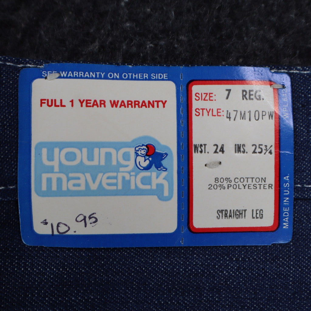 Vintage Young Maverick Boys Jeans 7 Regular Blue Straight Leg USA NWT - take2supply