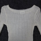 A. Byer Sweater Womens Medium Vintage 90s Cream Mohair Ribbed Open Knit Top - take2supply