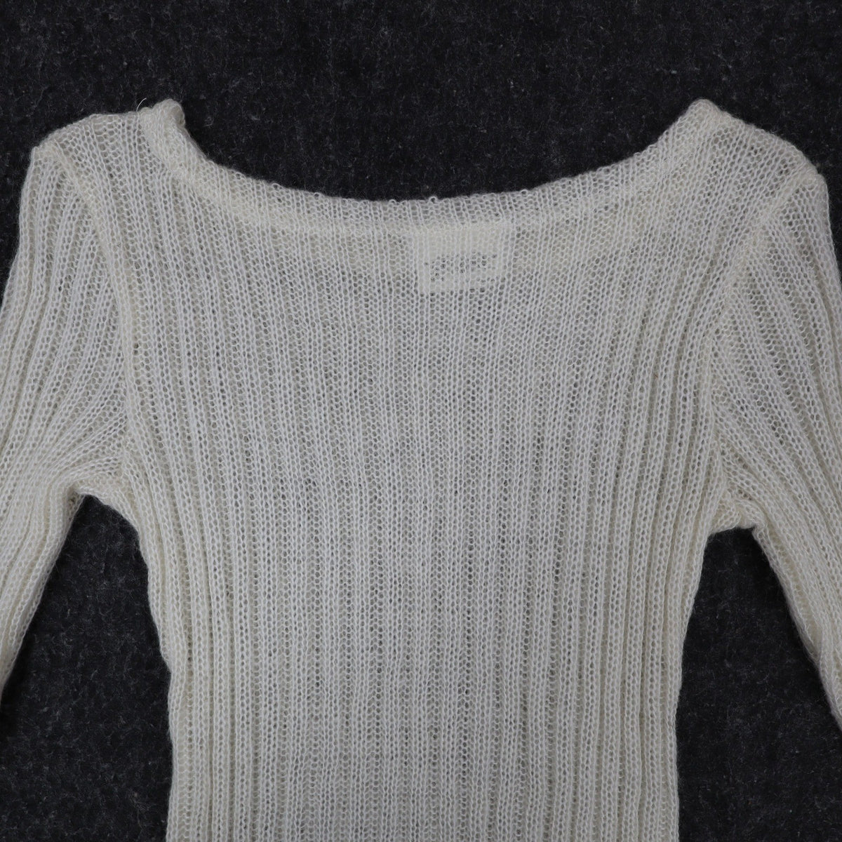 A. Byer Sweater Womens Medium Vintage 90s Cream Mohair Ribbed Open Knit Top - take2supply
