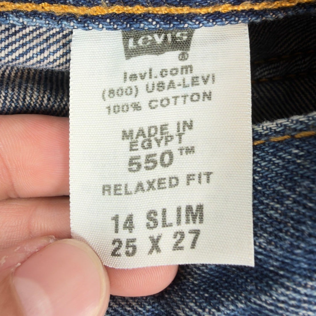Levi's 550 Boys 14 Slim Medium Wash Cotton Relaxed Fit Vintage Y2K NWT - take2supply