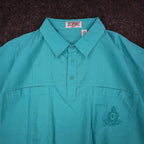 CC Sport Polo Shirt Mens 2XLT Vintage 90s Teal Cotton Blend Banded Bottom NWT - take2supply