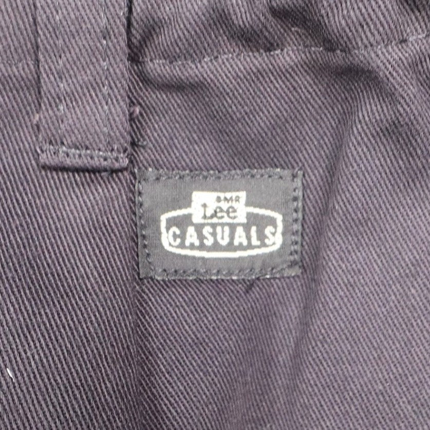 Lee Casuals Pleated Pants Womens 8M Vintage 90s Black Cotton Side Elastic NWT - take2supply