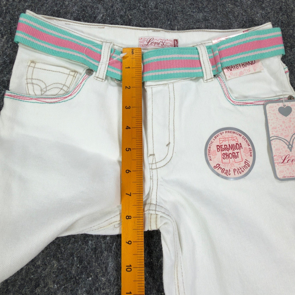 Levi's Y2K Bermuda Shorts Girls 12 White Denim NWT Deadstock - take2supply