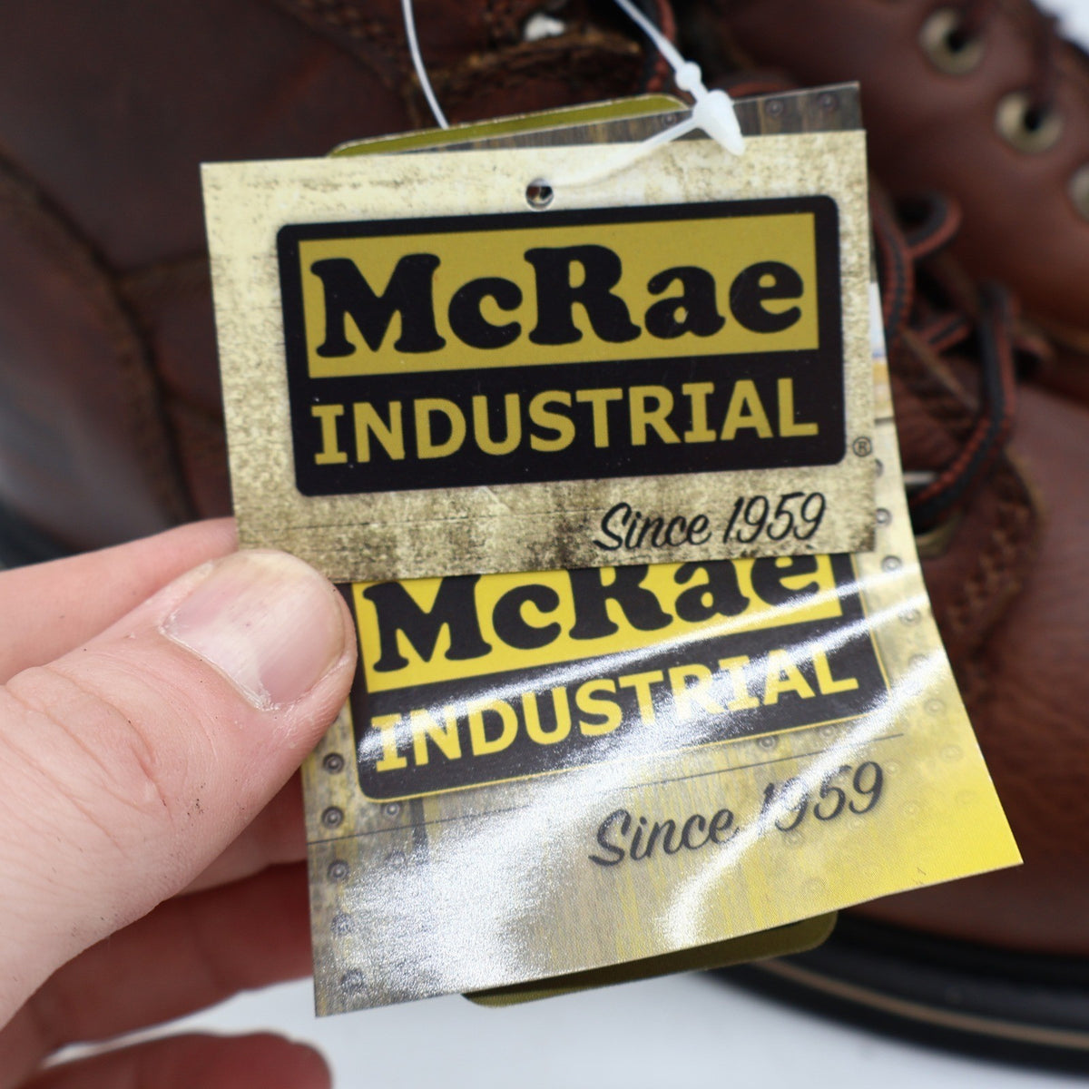 McRae Industrial Work Boots Mens 9 Brown Leather 8in Lace Up NST EH MR88122 - take2supply