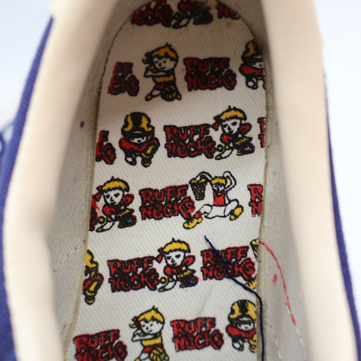 AAU Ruff Necks Scooter Shoes 10.5 Vintage Deadstock Navy Rainbow Canvas Sneakers - take2supply