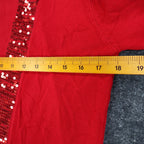 N Touch Cardigan Womens Small Red Sequin Trim Open Front Holiday Sweater NEW - take2supply