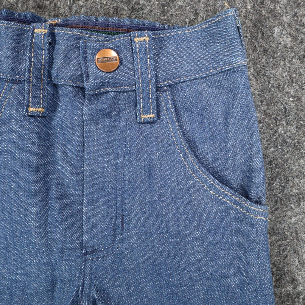Young Maverick Jeans Size 4 Vintage 70s Blue Denim Bootcut Deadstock USA Made - take2supply