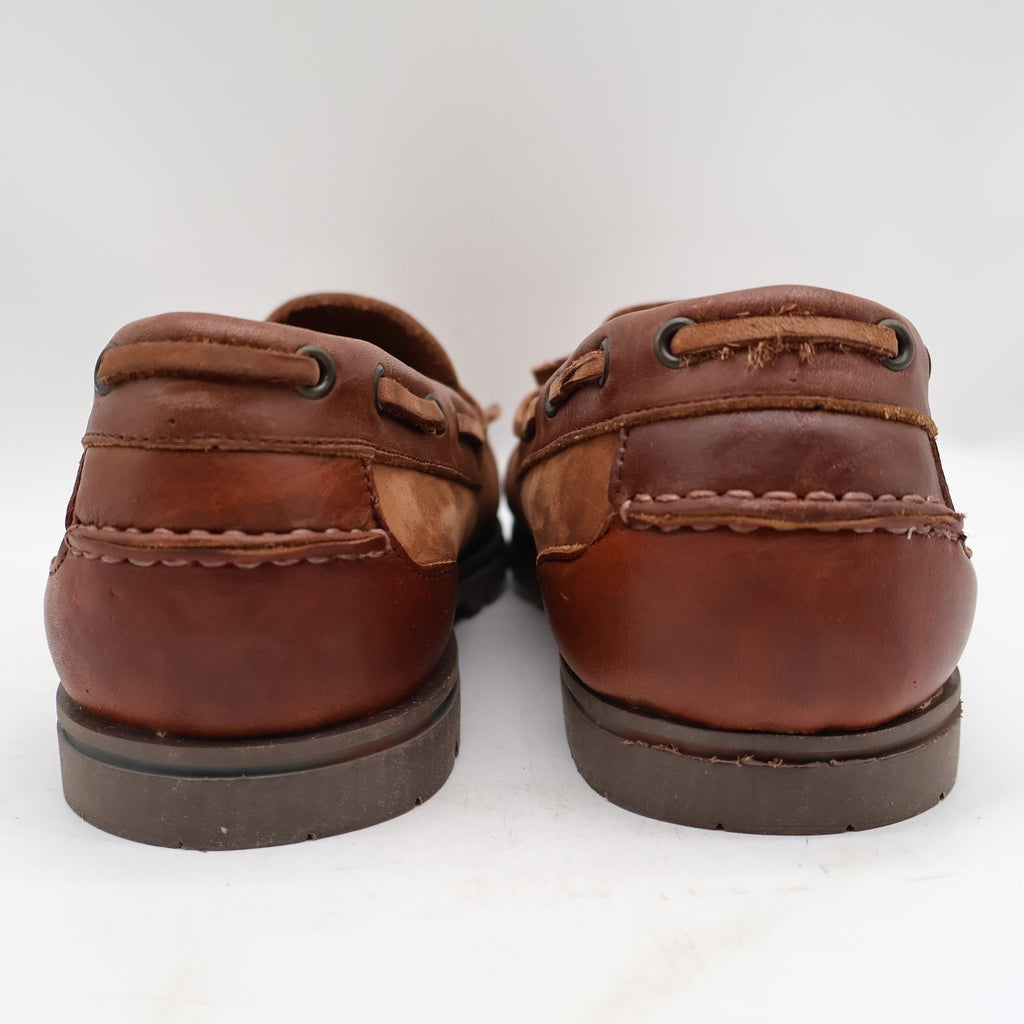 Barclay Kiltie Loafers Mens 12M Vintage Brown Leather Lug Sole Boat Shoes - take2supply