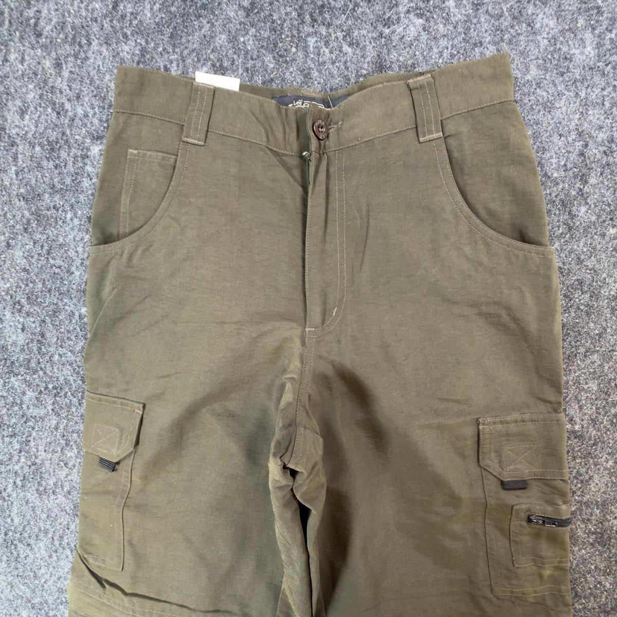 Lee Pipes Cargo Pants Boys 12 Vintage 90s Y2K Olive Green Zip Off Convertible - take2supply