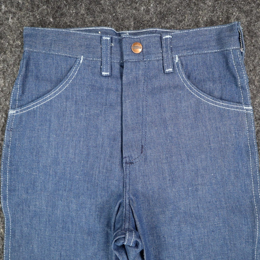 Young Maverick Vintage Boys 10 Reg Blue Flare Jeans Embroidered Pockets NWT - take2supply