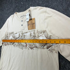 North River Henley Shirt Mens L Oyster Cotton Graphic Hunting Rifle NWT - take2supply