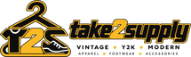 Take2Supply logo — Vintage, Y2K, Modern; Apparel, Footwear, Accessories